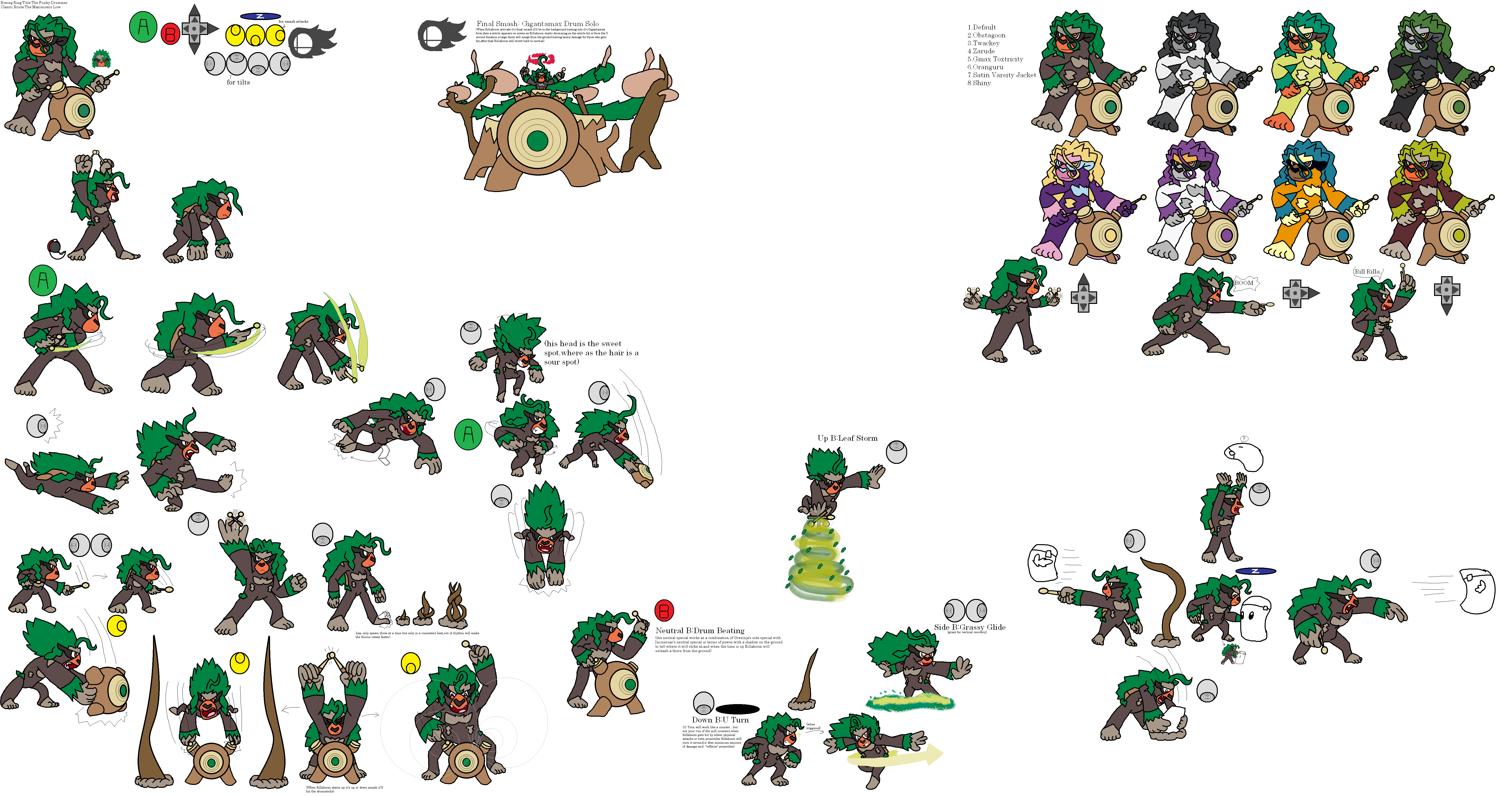 Pokemon Rillaboom Move Set Rillaboom's Smash Bros Moveset by YingYangHeart on DeviantArt