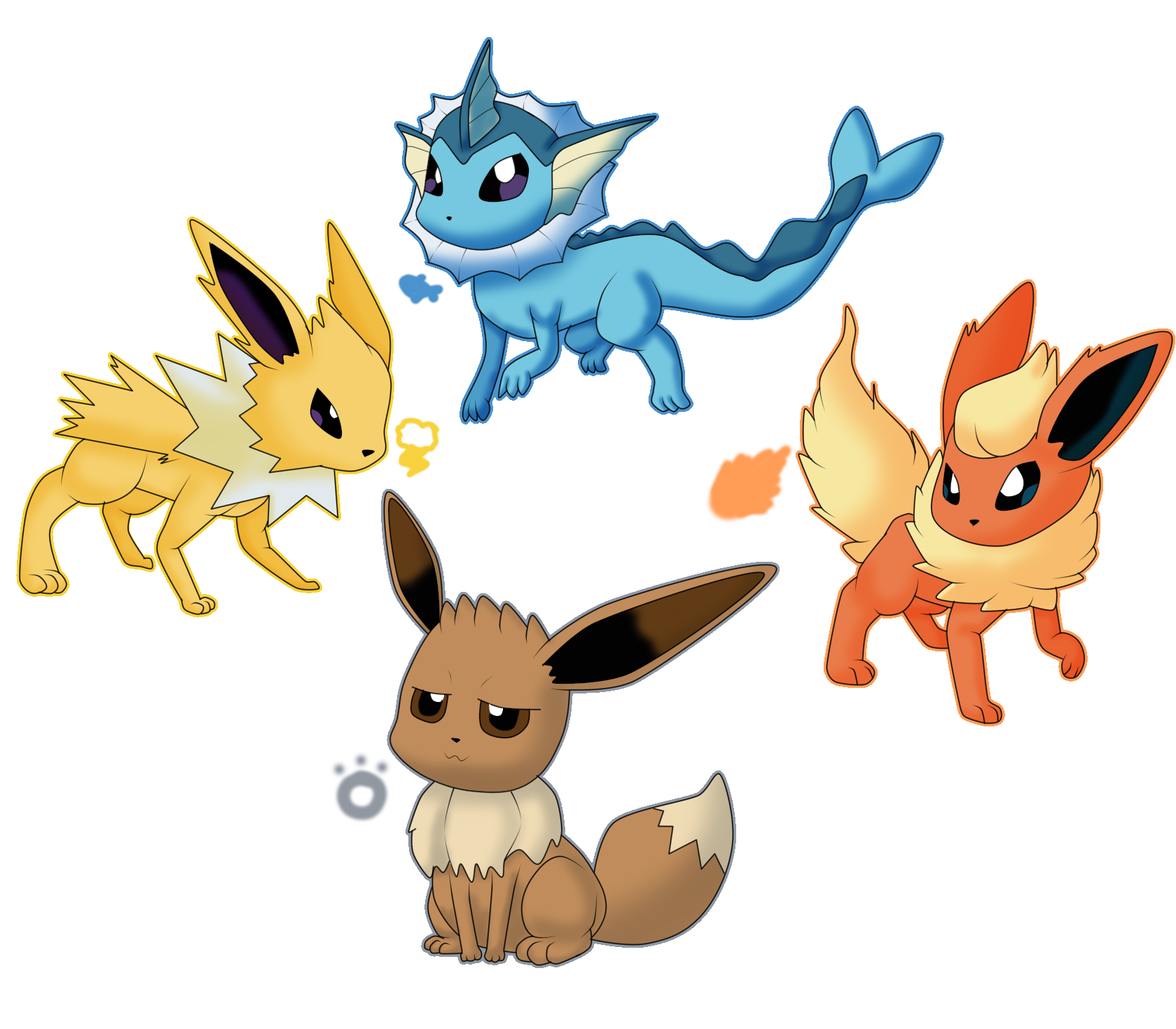 Three eeveelutions I made :] : r/pokemon