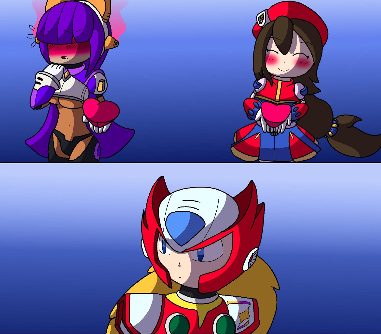 Feb Day 8-Reploid Love Triangle by YingYangHeart on DeviantArt Feb Day 8-Reploid Love Triangle by YingYangHeart on DeviantArt
