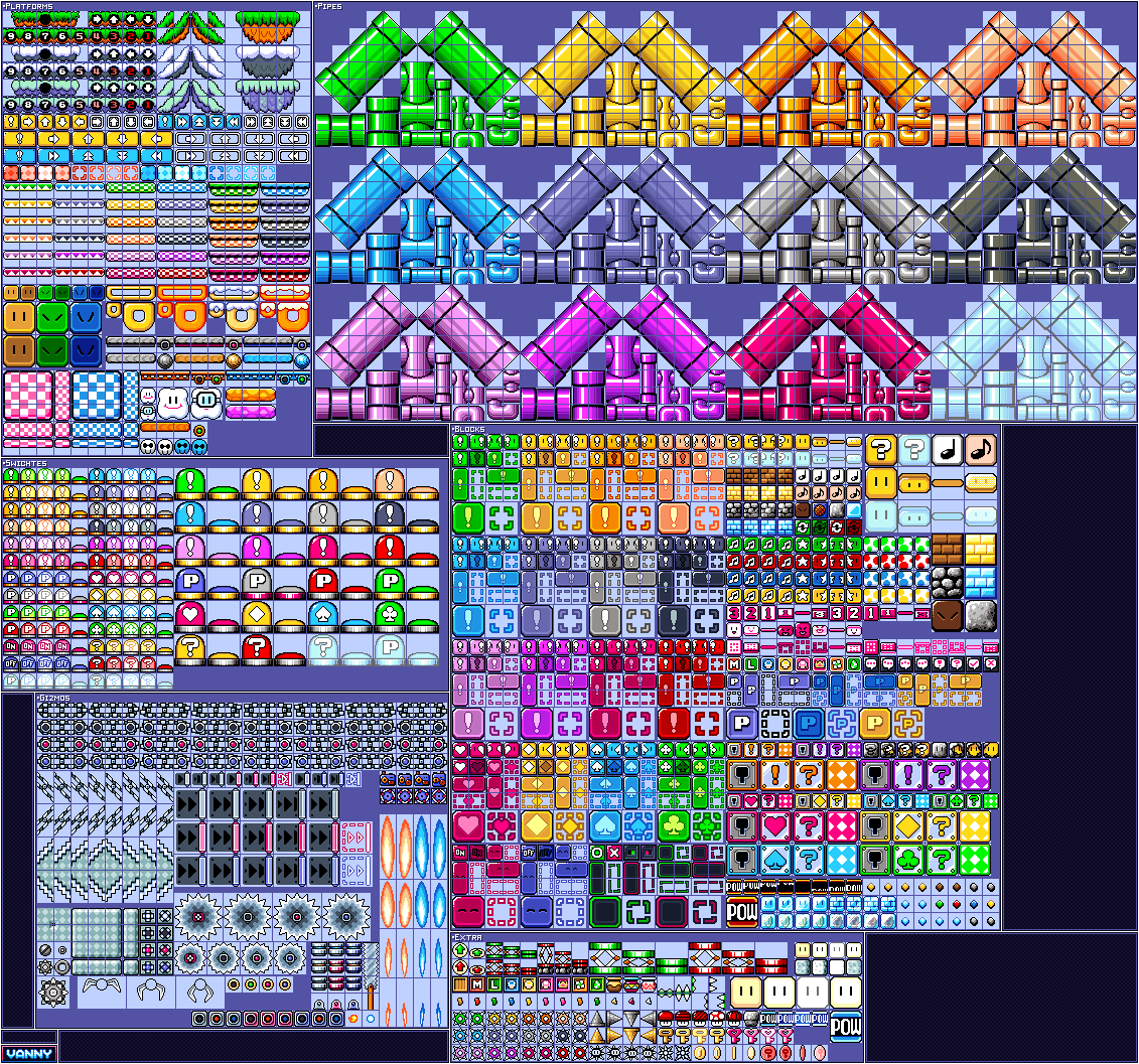 SMW - Extended Blocks and Platforms by xVannyArts on DeviantArt