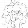 Old Drawing - Bodybuilder