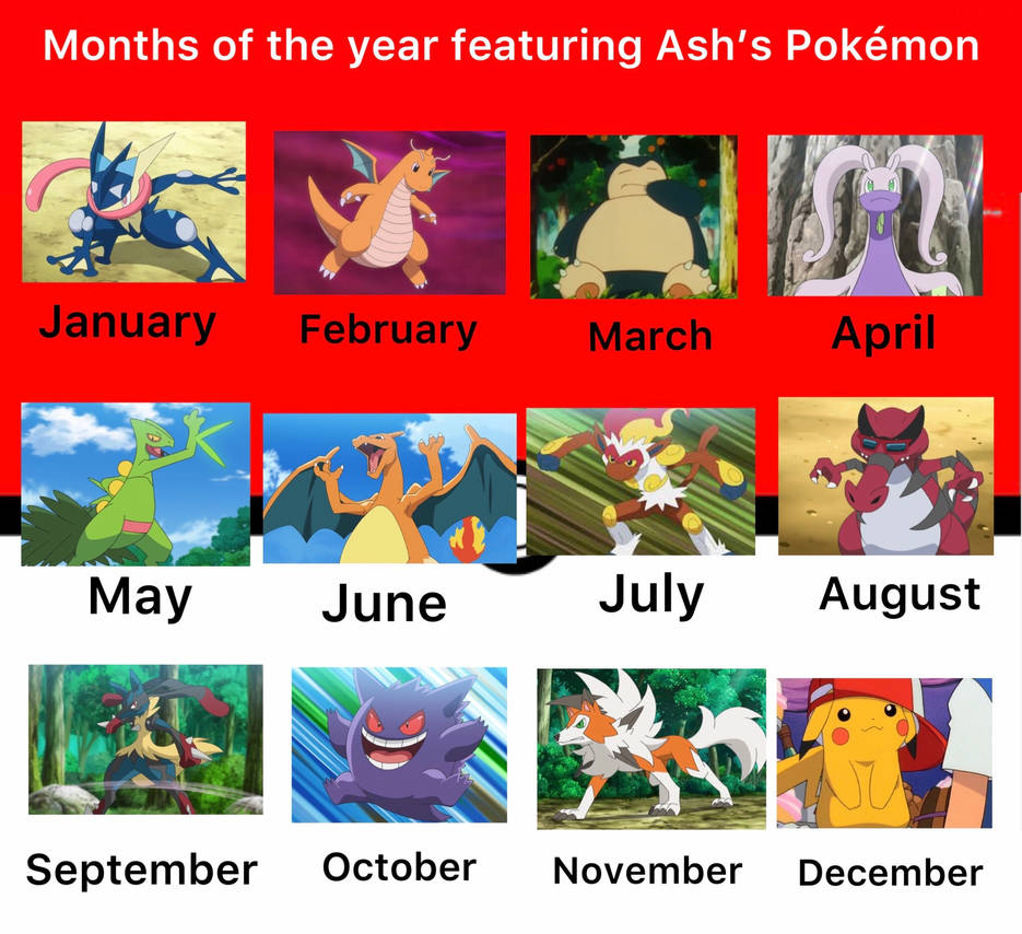 Pokemon Month ash pokemon months of the year edition by Claim17 on DeviantArt