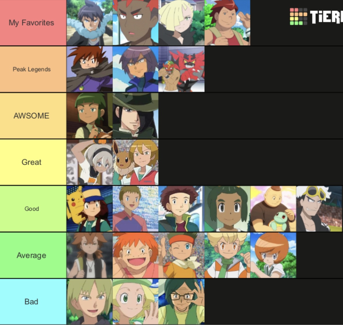 Every Ash Rival My tier list for ashs rivals by N0T4S4L3 on DeviantArt
