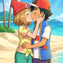 Ash x Serena Alola Beach Kiss