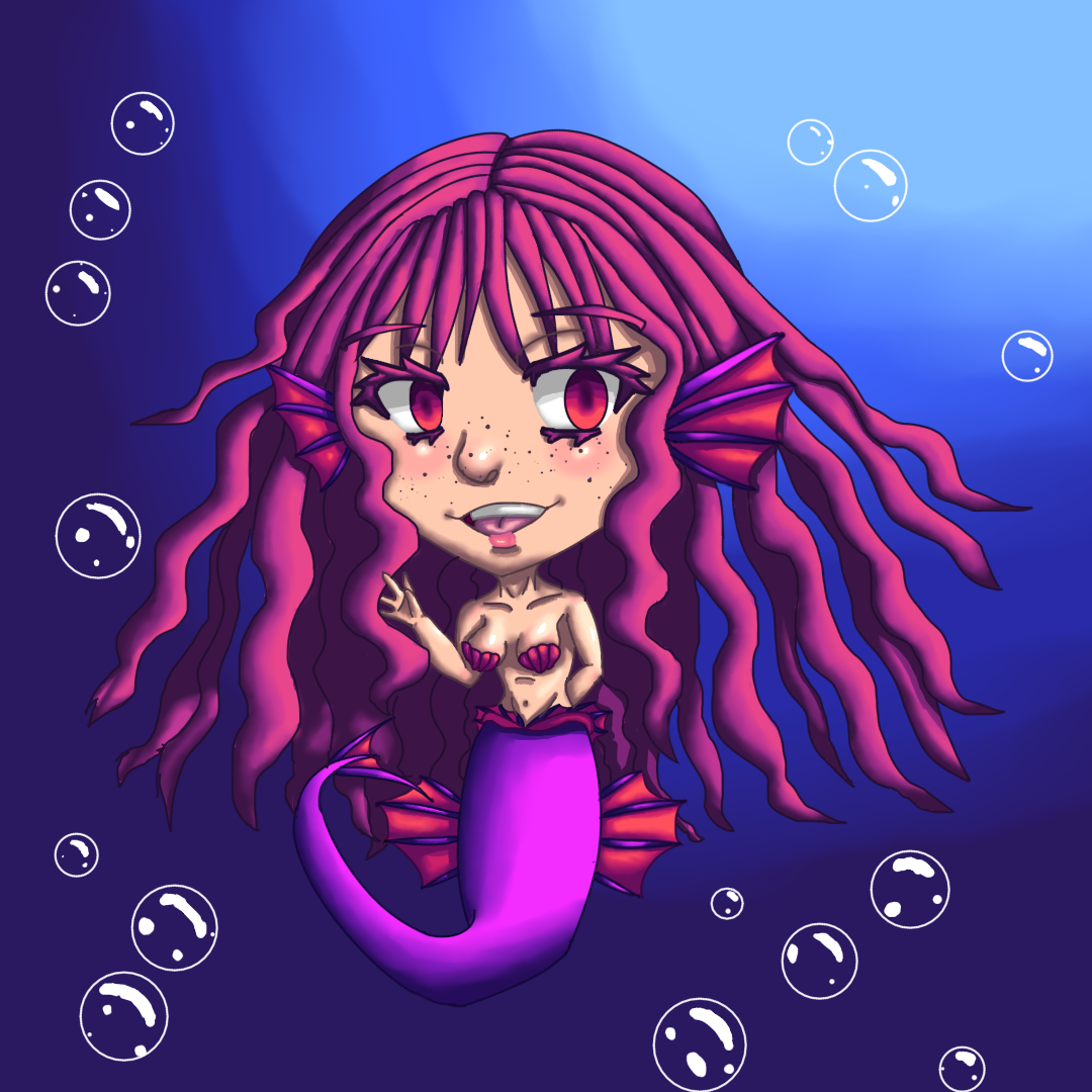 Freckled Mermaid Chibi