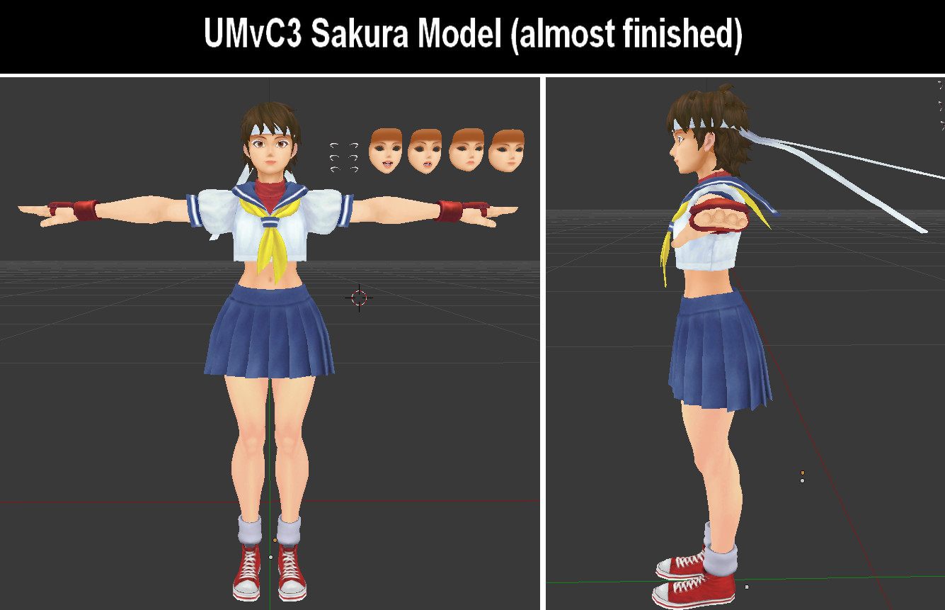 UMvC3 style Sakura model preview !!!