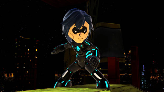 Nightwing in Smash Bros.(mii)