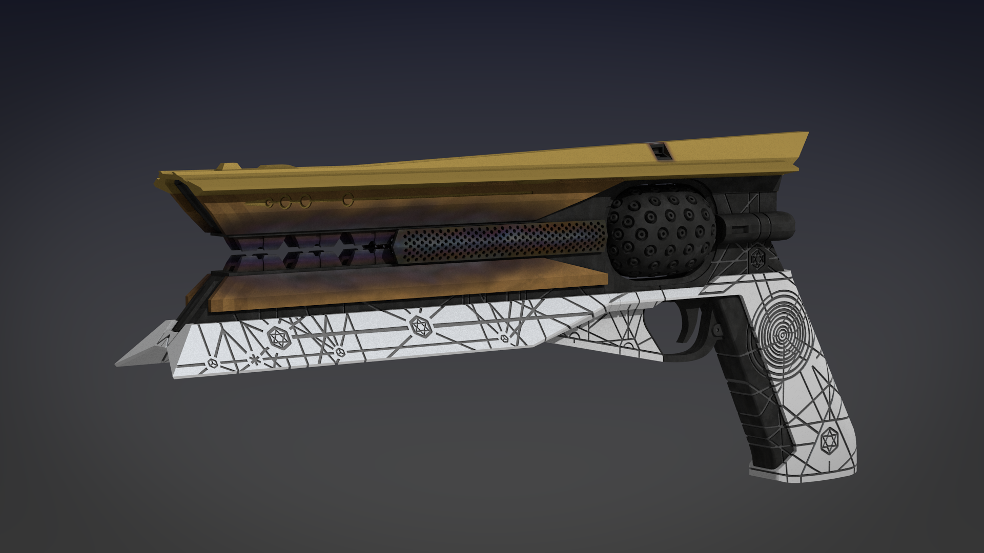 Destiny 2 Sunshot Exotic Handcannon 3d Model (1)