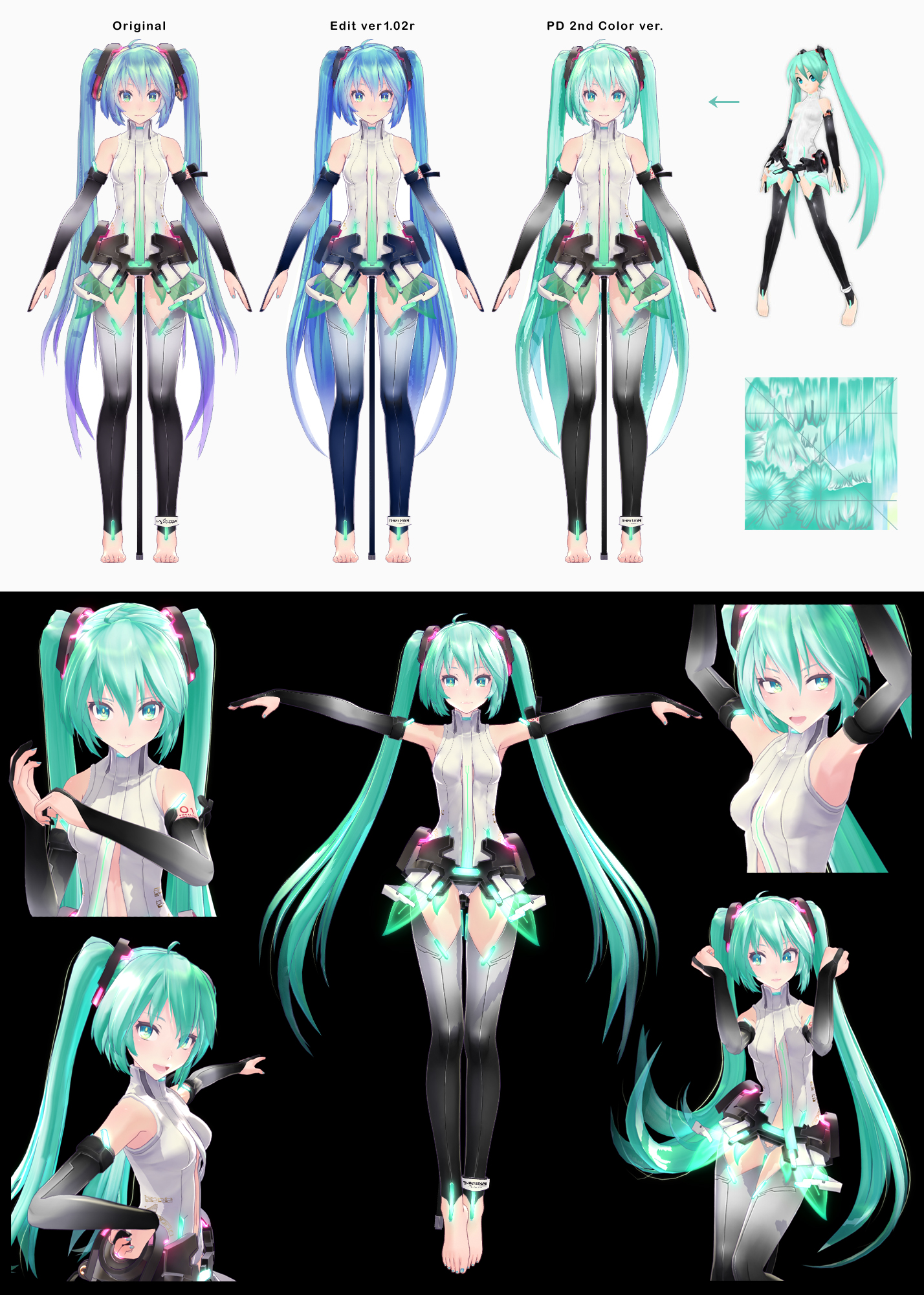 Miku Append Project DIVA Hair Color version by on DeviantArt