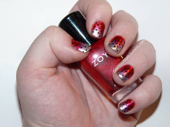 Misc. - metallic gradient polka dot nails