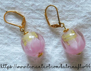 Lotus Lampwork Earrings