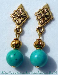 Gold and Turquoise Earrings