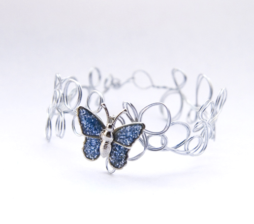 Butterfly wire bracelet