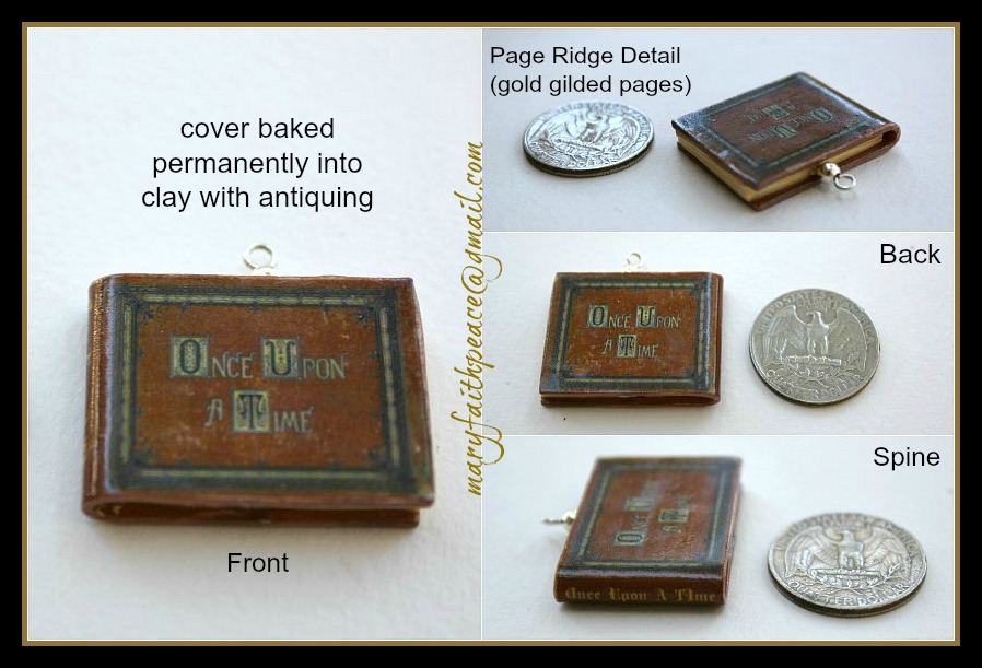 Once Upon A Time Clay Mini Book Pendant