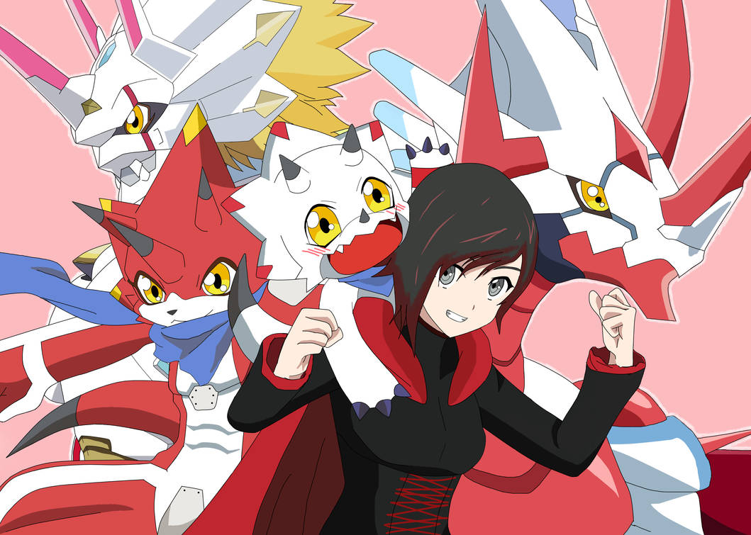 RWBY/Digimon Ruby Rose/Gammamon by MagicRedshift on DeviantArt