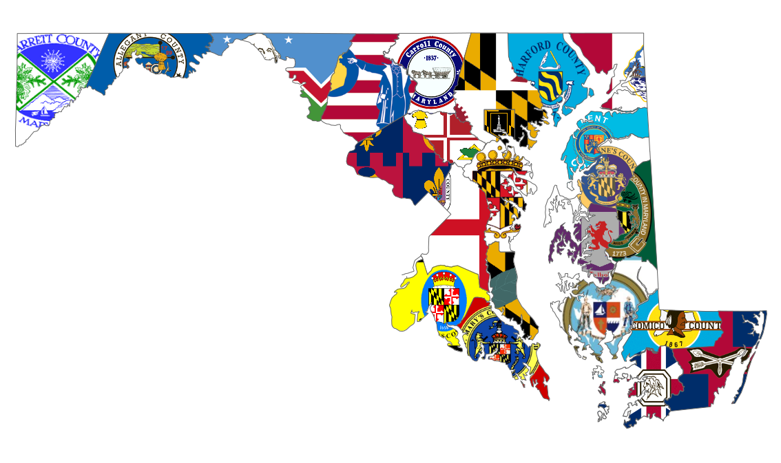 Maryland County Flags Map