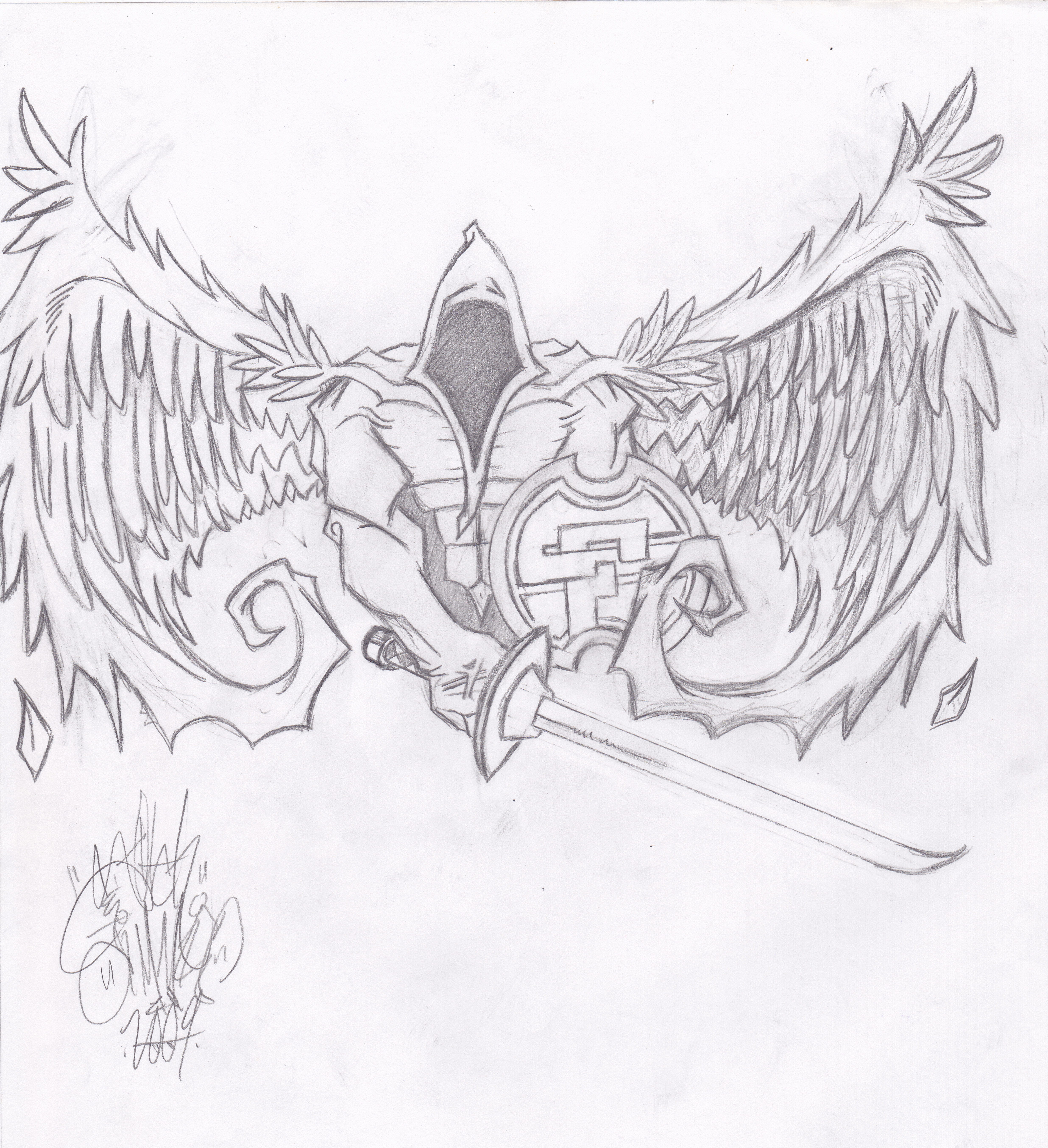 gothic angel tattoo designs