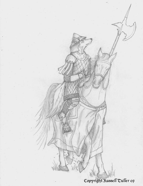 Mounted Wolf Anthro Soldier