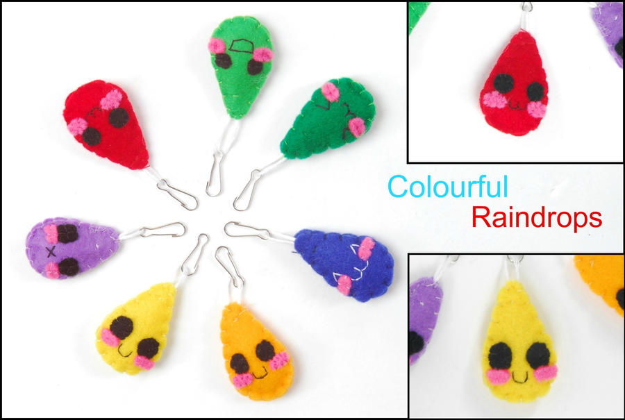 Colourful raindrops