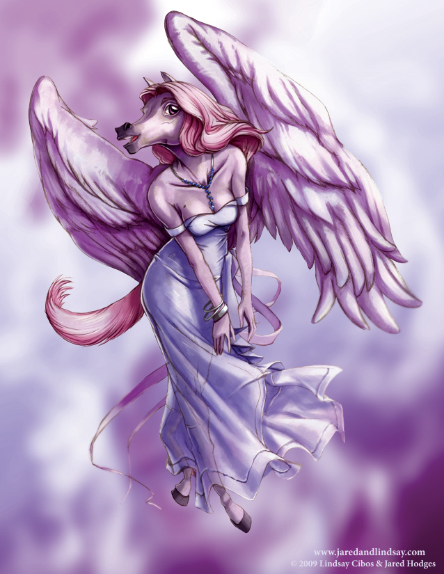 Pegasus Anthro in the Clouds