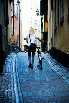 girl and a bike