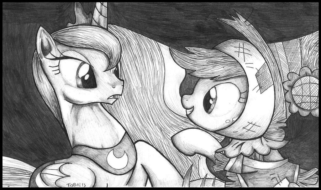 Applejack and Princess Luna