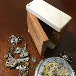 Cherry Ring Box and Loose Watch Gears