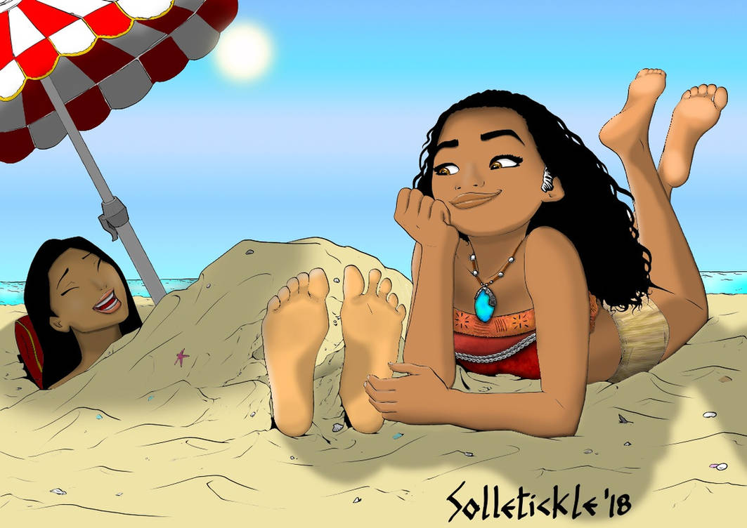 Pocahontas tickled by Moana by Solletickle (Color) by TicklishPixels on