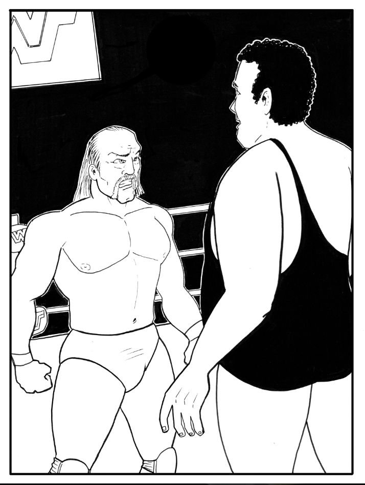 Hulk and Andre BW