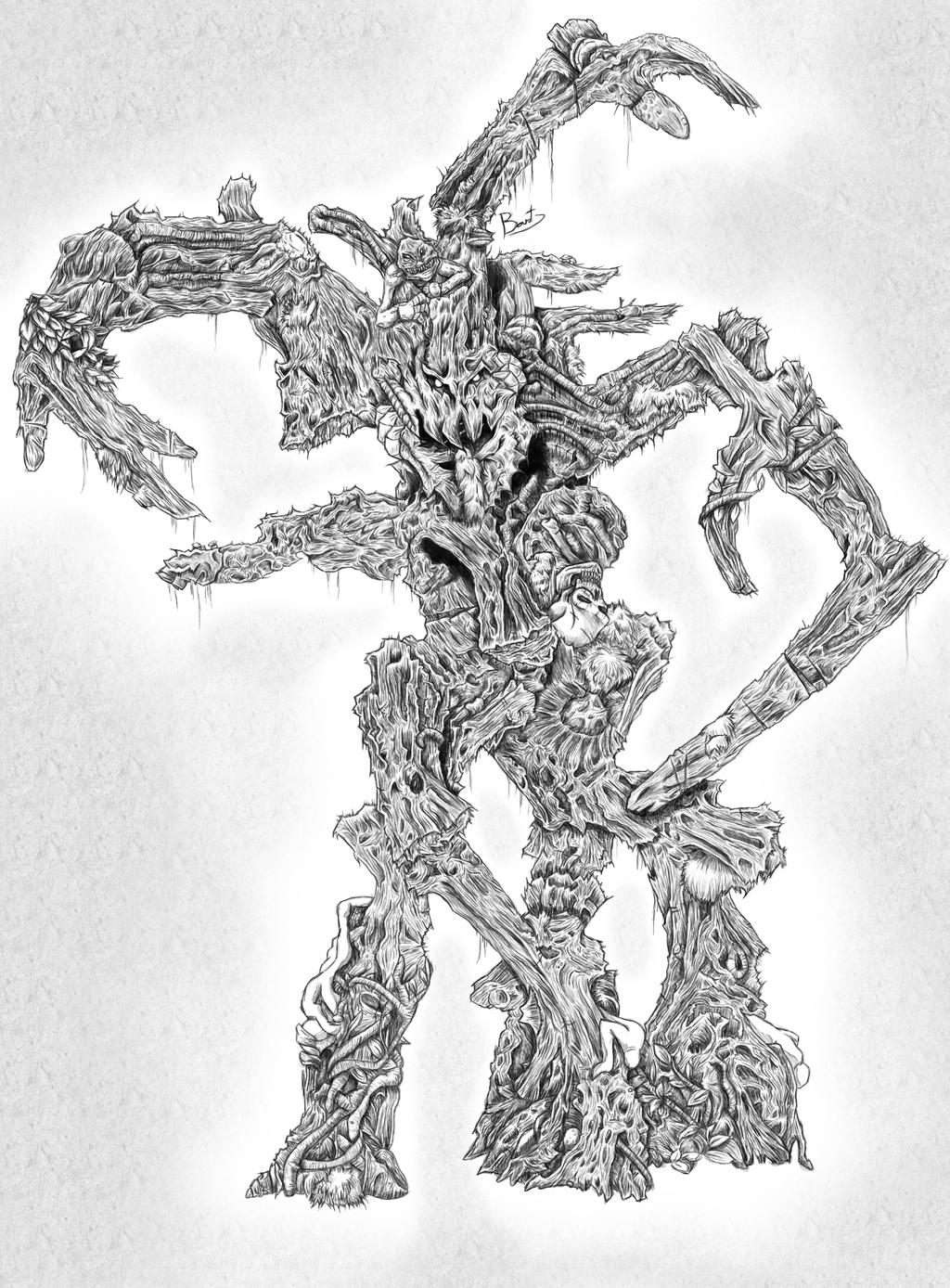 treeman -lineart- by zevenstorms on DeviantArt