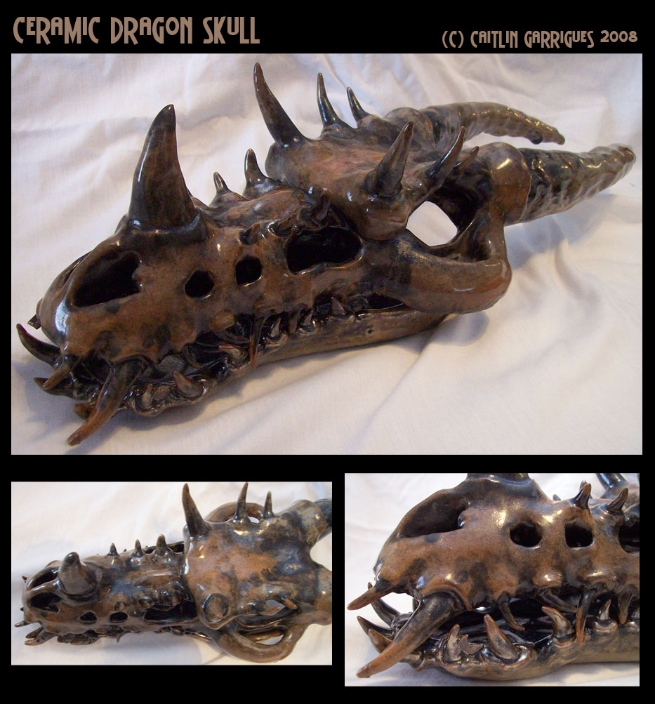 Ceramics Dragon Skull