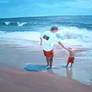 Ocean Father and son - Oil Painting