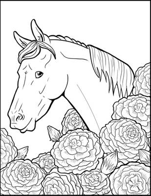 Horses Surrounded by Flowers