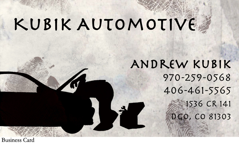 Kubik Automotive business card design