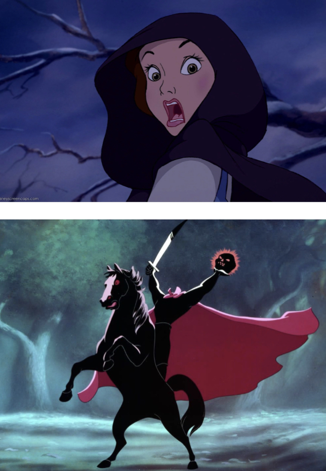 Belle Scared Of The Headless Horseman by jonstallion on DeviantArt