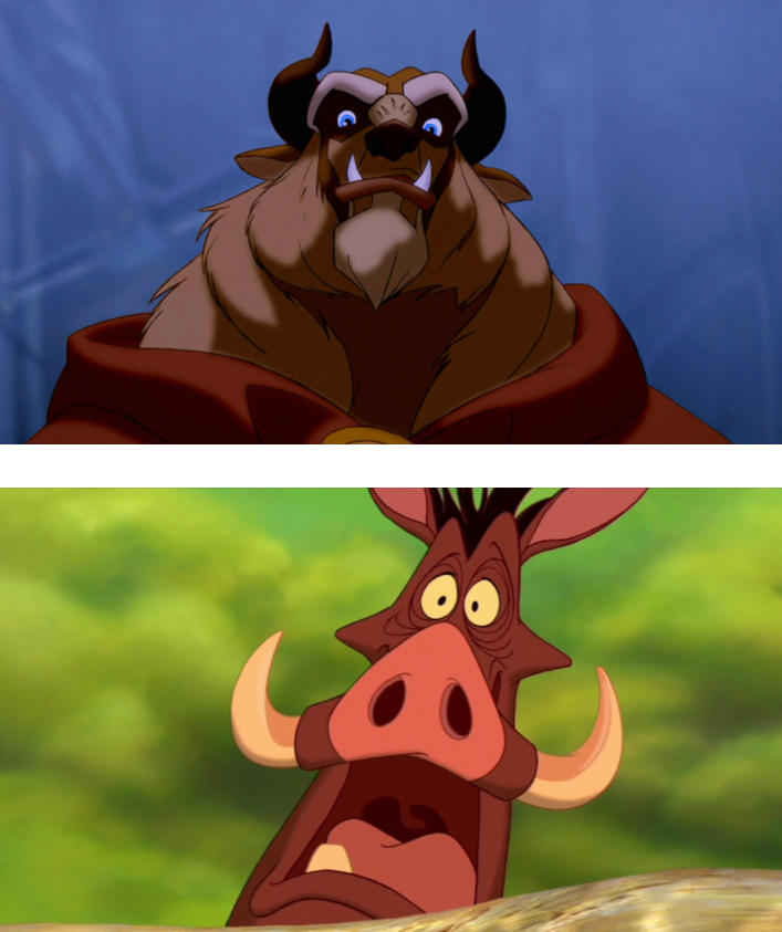 Pumbaa Scared Of The Beast by jonstallion on DeviantArt