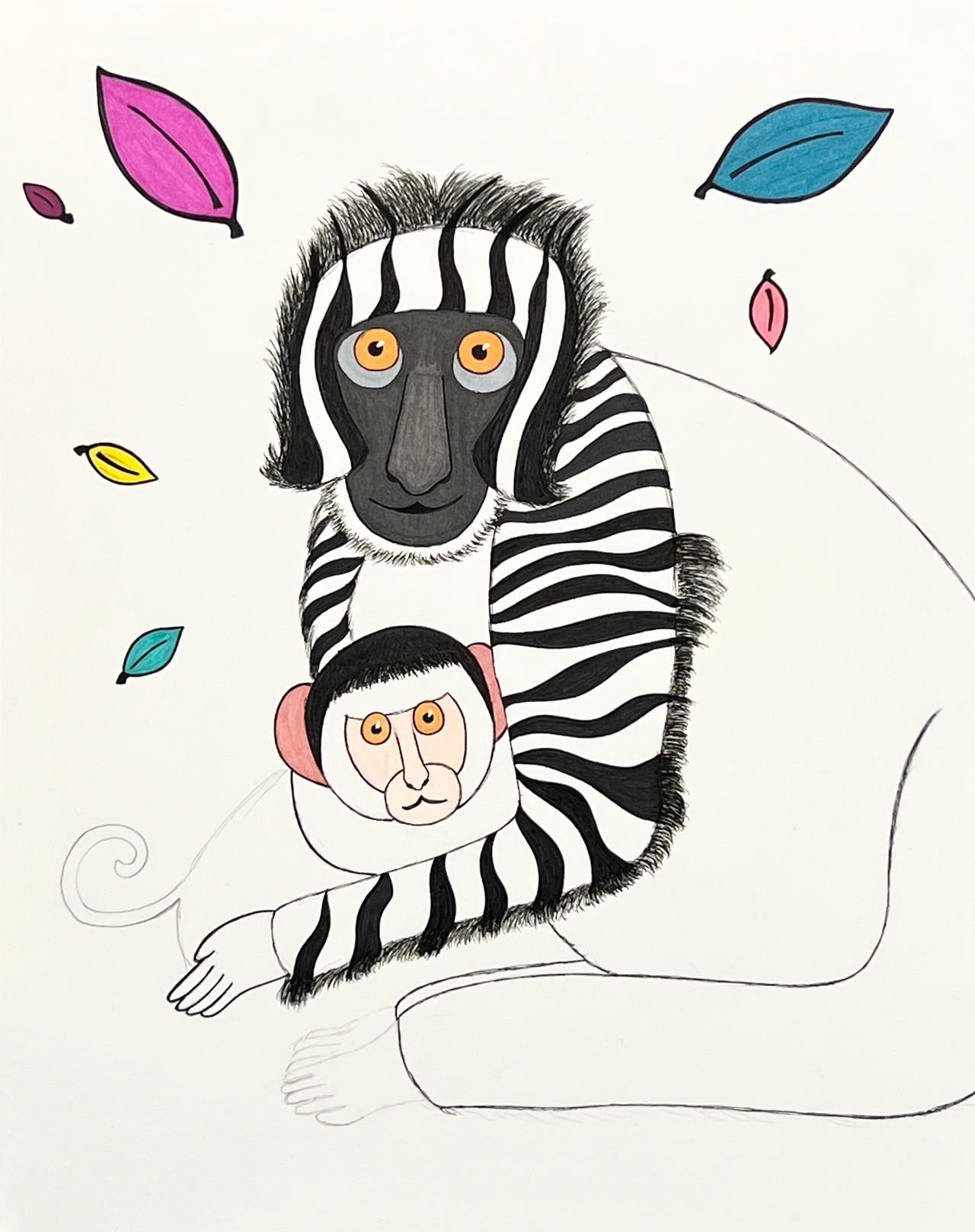 Monkey Drawing In Progress 3 by jonstallion on DeviantArt