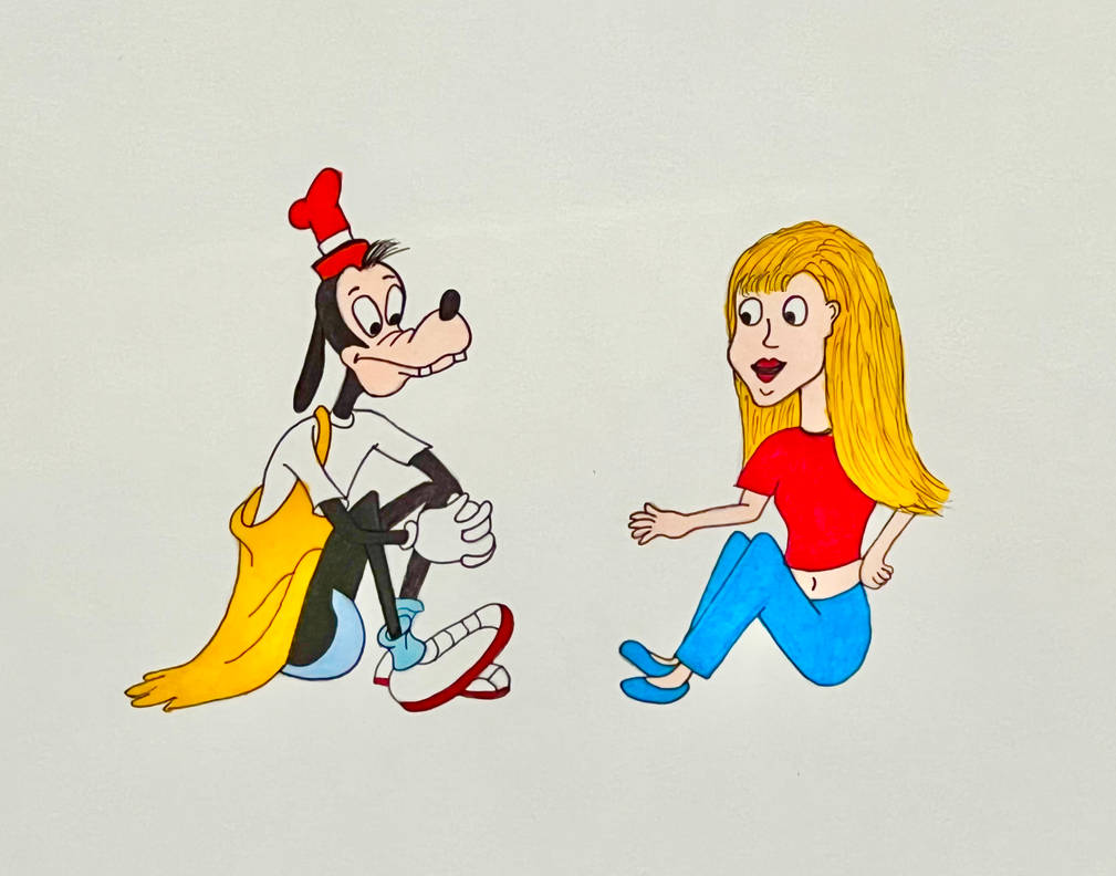 Goofy Hanging Out With A Girl by jonstallion on DeviantArt