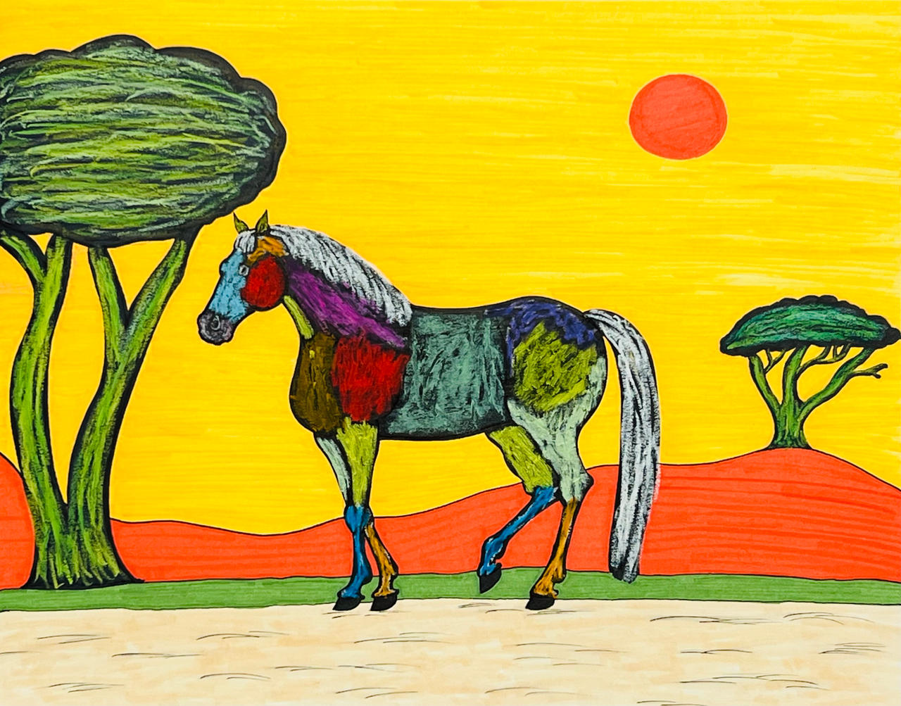 Multi Colored Horse Under The Orange Sun By Jonstallion On DeviantArt Multi colored horse under the orange sun by jonstallion on deviantart