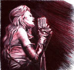 Ellen Aim - Streets of Fire pen drawing by HoshisamaValmor