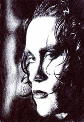 The Crow - Brandon Lee pen drawing