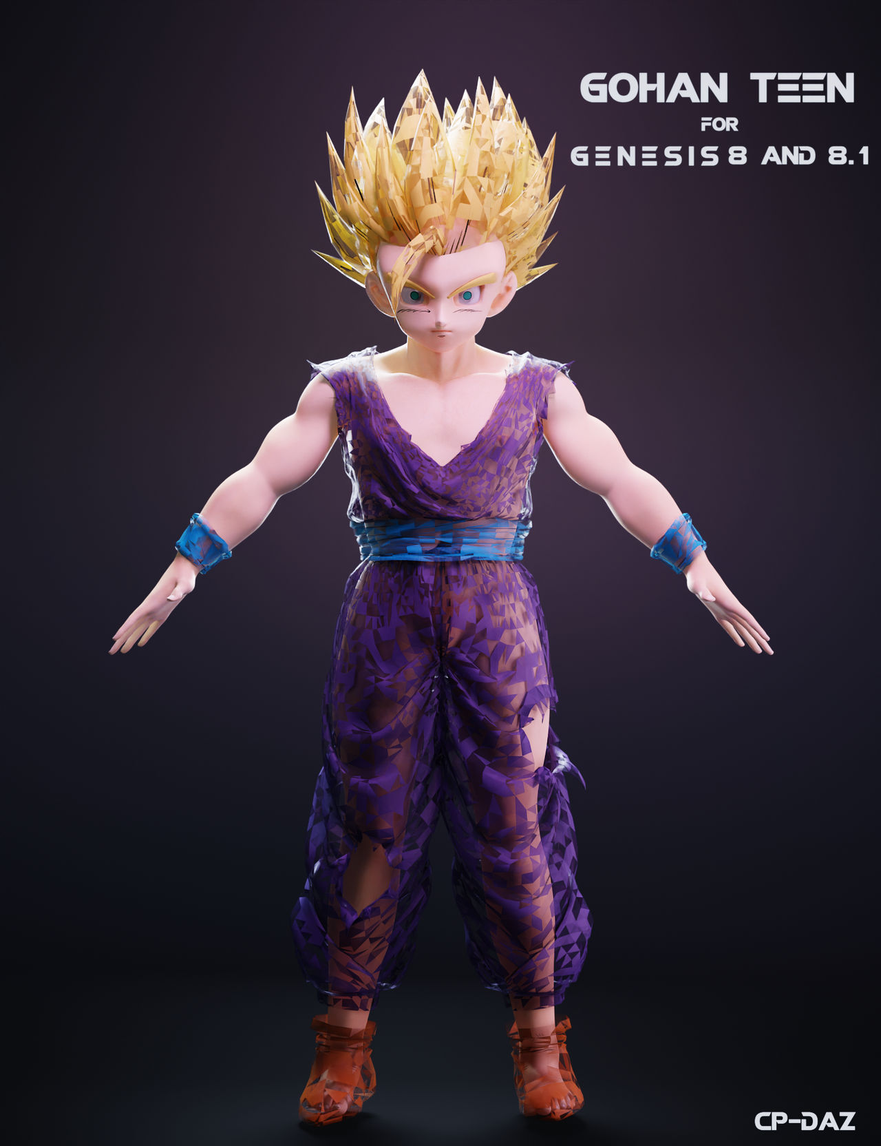 Gohan teen For Genesis 8 and 8.1 Male Done by cpdaz on DeviantArt