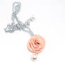 Vintage Peach Rose Necklace