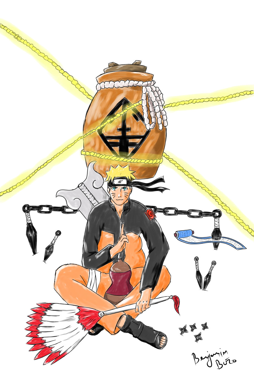 Naruto Sage of six paths (Rikodou Sennin) weapons by 4BHart on DeviantArt