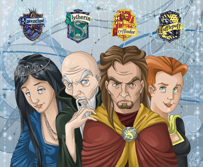 Hogwarts founders - Harry Potter, Helga Hufflepuff, Godric …