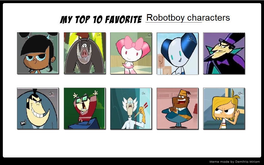 My Top 10 favourite Robotboy characters REUPLOAD by ArthurEngine