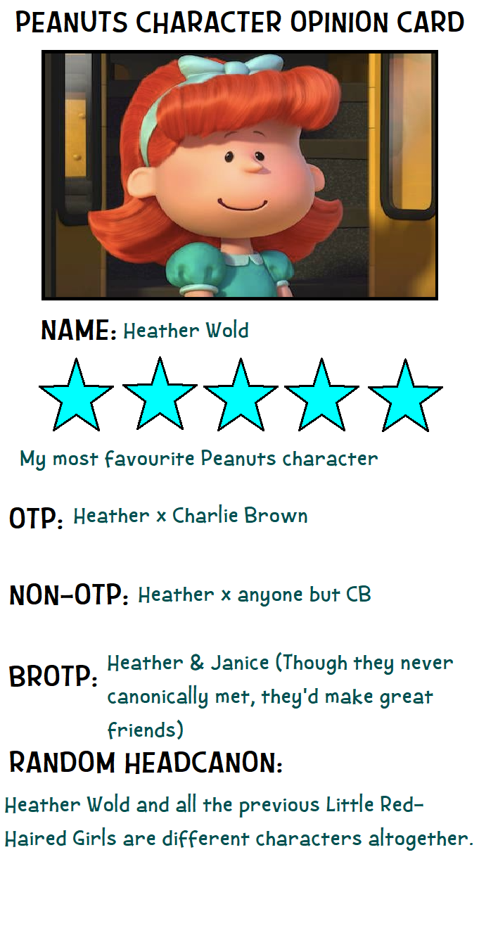 Peanuts character opinion card - Heather the LRHG by ArthurEngine on  DeviantArt