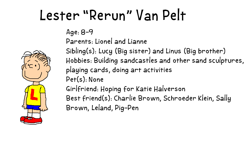 Peanuts TTY Season 1 profiles: Rerun van Pelt by ArthurEngine on DeviantArt