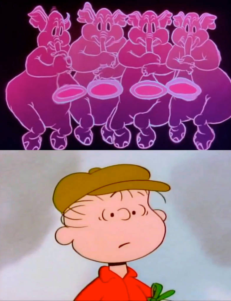 Linus van Pelt Sees the Pink Elephants by ArthurEngine on DeviantArt