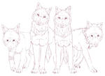 Free Wolf's Rain Puppies Sketch/Lineart by Majinji